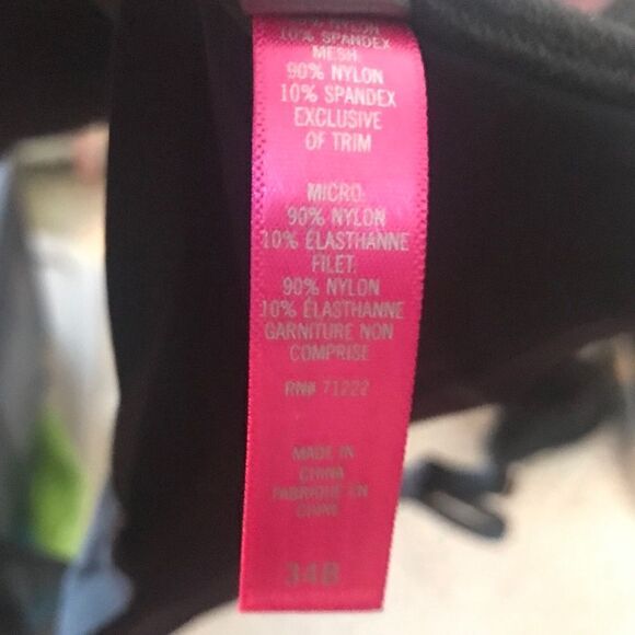 Vince Camuto Black Mesh Back Front Clasp 34B Bra - Picture 11 of 11